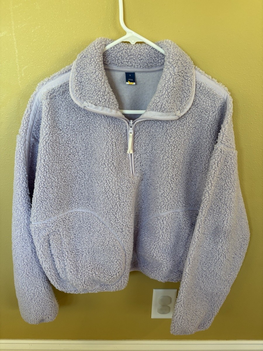 Old Navy Sherpa Quarter Zip Women's Pullover Lilac Size S