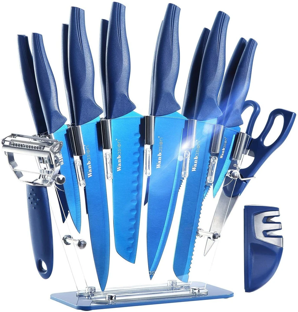 Blue Professional Kitchen Knife Chef Set Kitchen Knife Set Stainless  SteelNEW