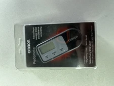 Omron HJ-321 Black Pedometer Step Counter Distance & Clip-On Holder NEW Battery