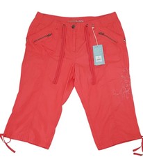 New BHS Cargo Cropped Trousers UK18 Coral Knee Length Casual Summer Zip