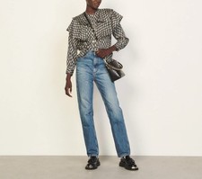 Sandro Paris Damenhemd Größe 1 / S Seidenhemd mit Rüschen SFPCM00533