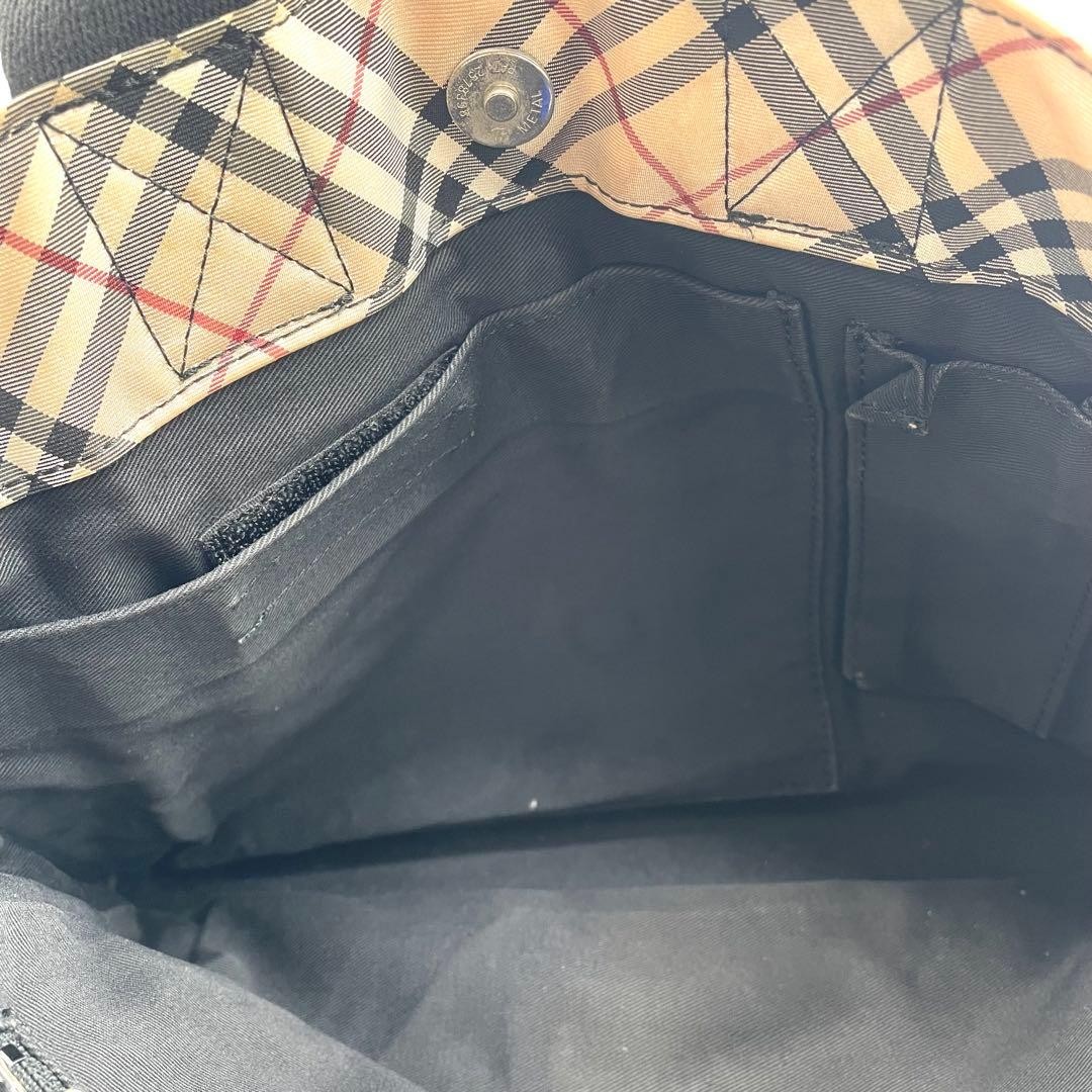 Burberry Blue Label Nova Check Tote Bag Black Beige Canvas Shoulder Bag New thumbnail 14