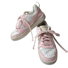 Nike Court Borough Low Recraft Pink White Big Kids 3.5Y Sparkle Laces DV5456