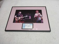 VINTAGE GREATFUL DEAD 1990 TICKET STUB SIGNED BY JERRY GARCIA & BOB WEIR FRAMED