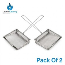 80 Mesh Business Professional Skimmer 8"/20cm Square Fat Oil & Fish Chip Pack 2