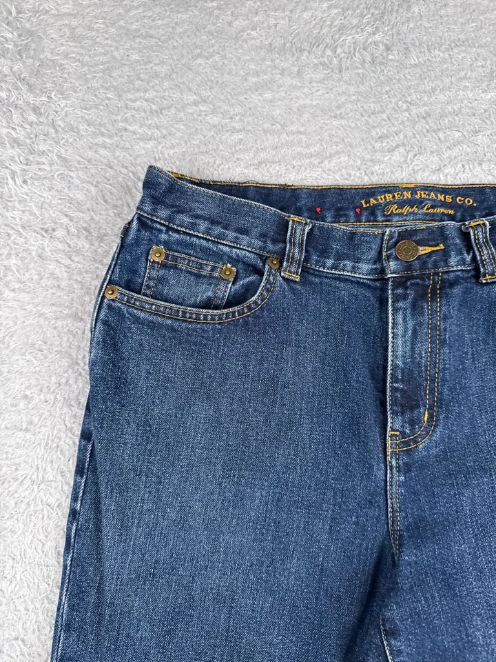 Lauren Ralph Lauren Shorts Women 6 Blue Denim Cotton Blend Mid Rise Casual 30x12 - Image 4 of 4