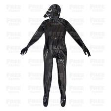 Unisex Latex Bodysuit with Glasses Rubber Gas Mask Fetish Clubwear BDSM 0.4mm