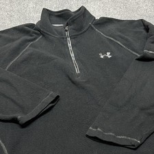 Under Armour Fleece Pullover Mens Large Black 1/4 Zip Long Sleeve Athletic Shirt