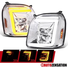 Fit 2007-2014 GMC Yukon XL 1500 2500 Denali Projector Headlights LED Sequential