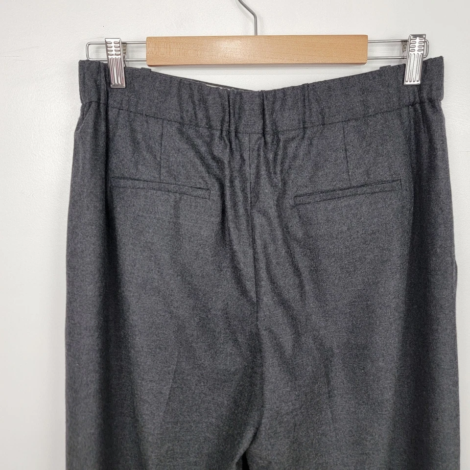 Pantalones J.Crew de lana recortados pantalones de pierna ancha plisados delanteros grises para mujer 8 Foto 4 de 4