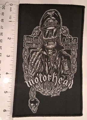 Motorhead Lemmy Skeleton Black Border Woven Patch