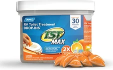 Camco TST MAX RV Toilet Treatment Drop-INs - Control Unwanted Odors & Break Down