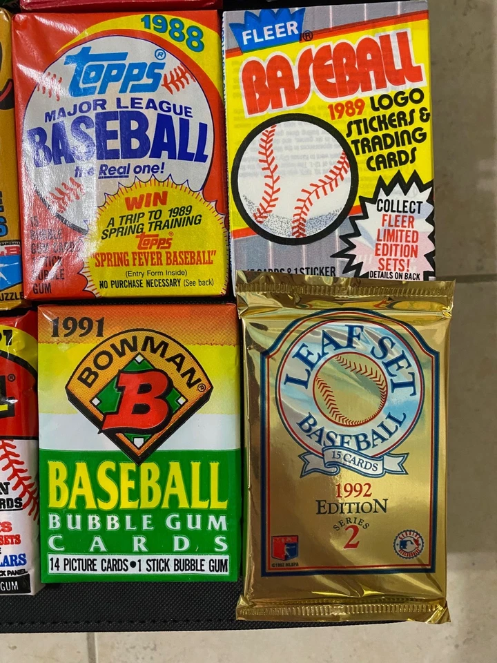 LOTE de 12 paquetes de cera de béisbol 82 85 87 Donruss 84 86 Topps 86 89 Fleer VER DESCRIPCIÓN Foto 3 de 4
