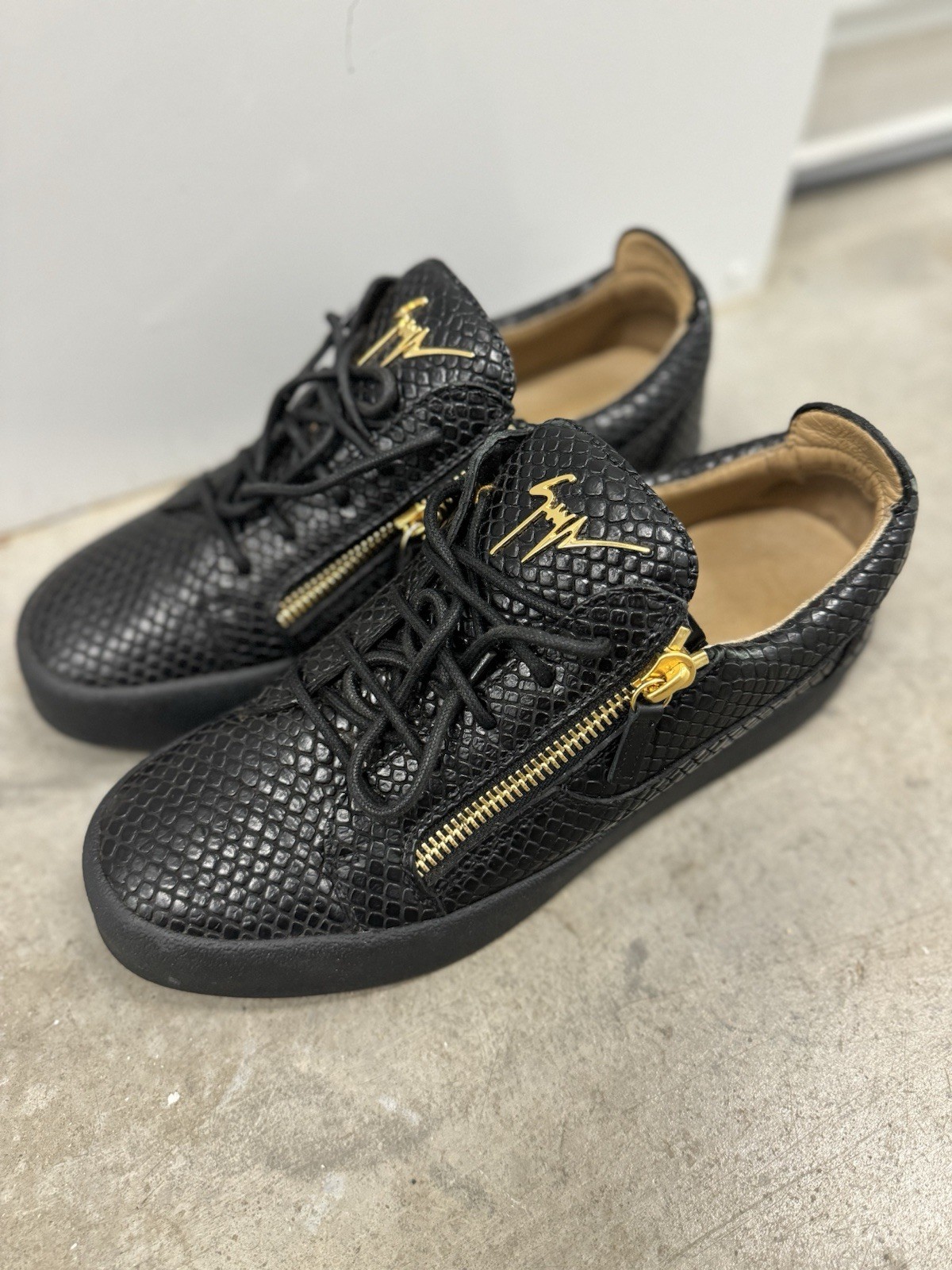 Giuseppe Zanotti Double Zip Python Leather Low Sn… - image 5