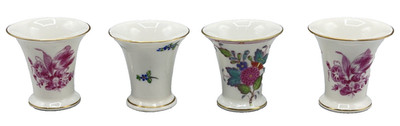 Lot Of 4 Herend ''MINIATURE 2'' FLARED BUD VASES'' Various Patterns