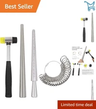 Jewelry Ring Sizer Set Steel Mandrel Tools Wire Wrap Hammer Kit