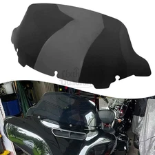 10.5" Wave Windshield Black For Harley Electra Glide Ultra Limited FLHTK 2014-24