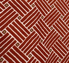 Red Geometric Cotton Fabric 1/2 yard x 54" Design VII Quilting Sewing