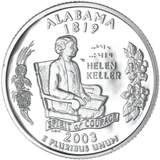 2003-S State Quarter ALABAMA Gem DCam. Beautiful Proof CN-Clad Coin!