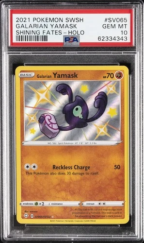 2021 POKEMON SWORD & SHIELD SHINING FATES #SV065 GALARIAN YAMASK-HOLO PSA 10