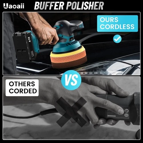 Dual Action Car Polisher Buffer Machine Cordless 6" Sander Polishing Kit Battery image 4