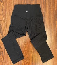 Lululemon Yoga Pants Size 4 Full Length Black Gym Workout