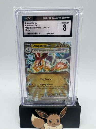 2023 POKEMON OBSIDIAN FLAMES HOLO #159/197 DRAGONITE EX CGC 8 NM/Mint