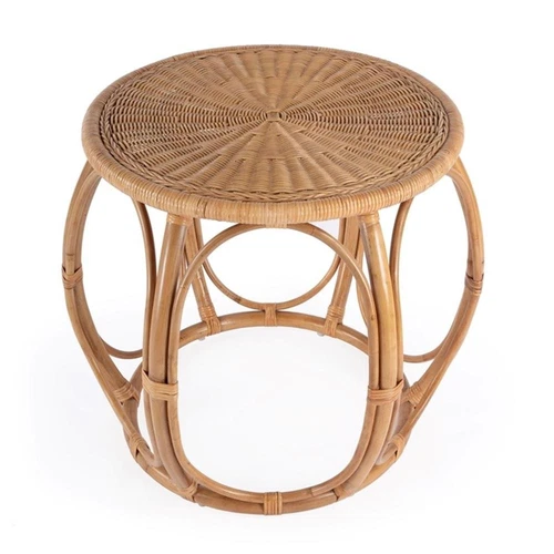 Butler Specialty Company Savannah Woven Rattan Round End Table - Natural - Picture 7 of 9