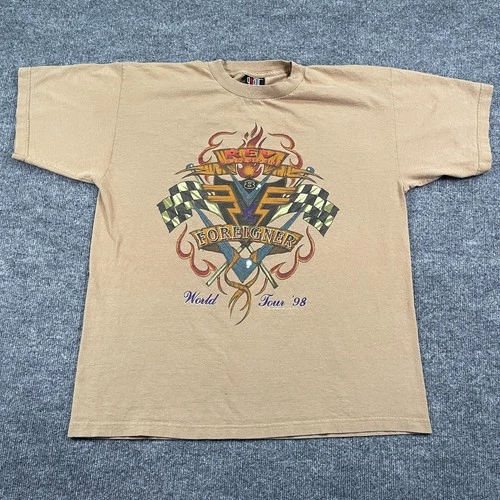 GIANT TAG Foreigner World-Tour Band Shirt XL 23 1990s vintage concert t-shirt, vintage, size XL, single stitch, B+ condition
