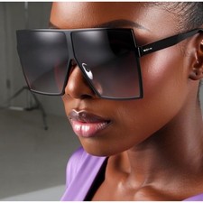 Oversized Square Sunglasses Flat Top Shield Shades Fashion Sun Glasses