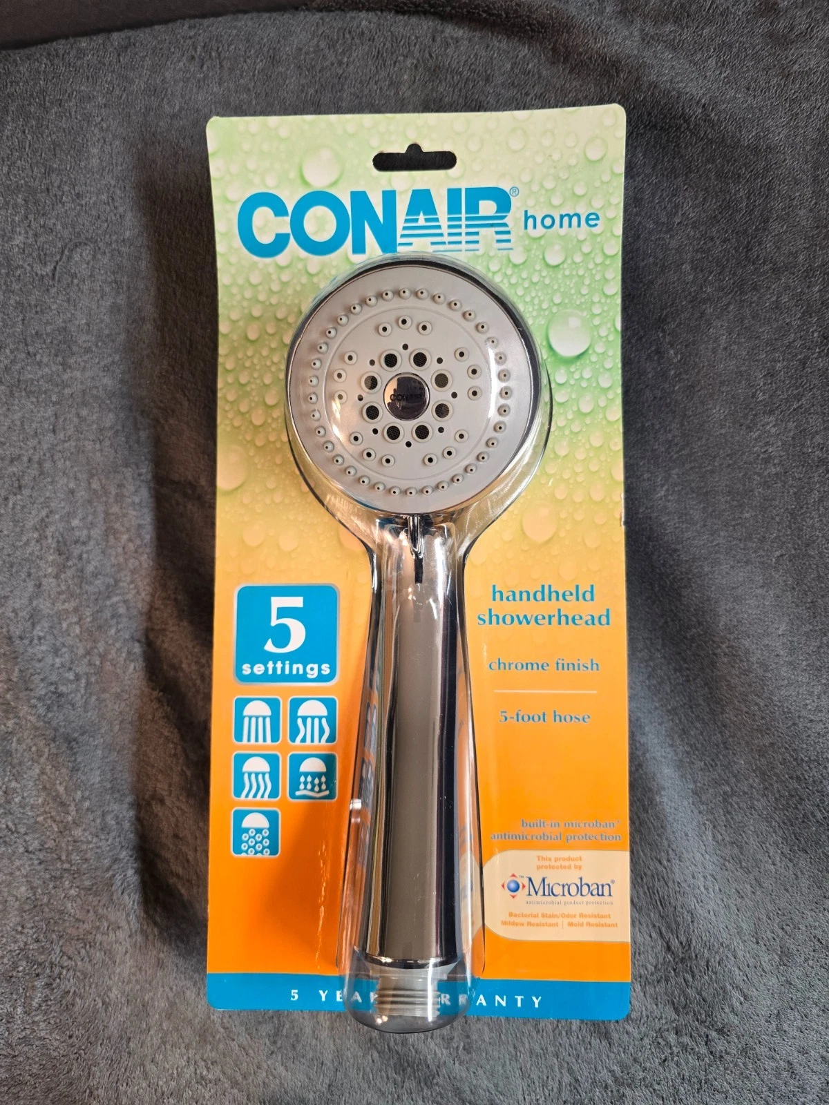 Conair® / Pollenex® 5-Settings Chrome Handheld Showerhead - RARE - STILL SEALED
Opens in a new windo
