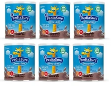 Lot of 6 Cans PediaSure Grow & Gain Gluten Free Shake Mix Powder Various Flavor 