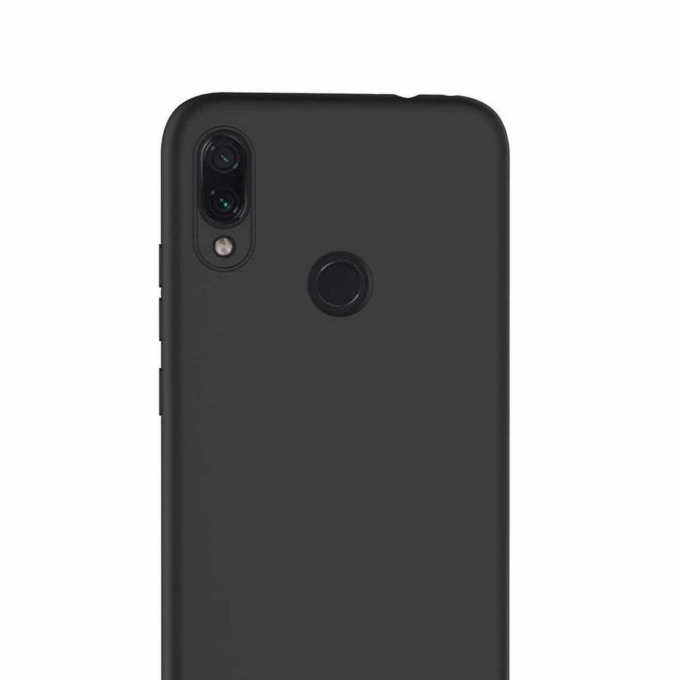 COVER CUSTODIA + PELLICOLA VETRO TEMPERATO PER XIAOMI REDMI NOTE 7 NERO OPACO - Immagine 2 di 4