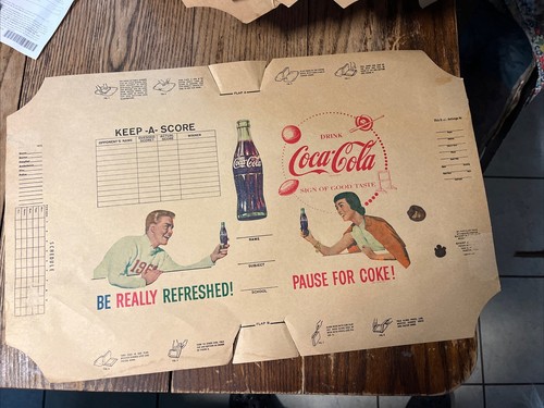 Vintage 1930's Coca Cola Unused Paper Book Cover Sports Advertising Lot Of 9 - Picture 10 of 10