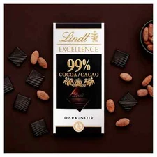 Lindt EXCELLENCE 99% Cocoa Chocolate Bar 50g FREE SHIPPING WORLD WIDE