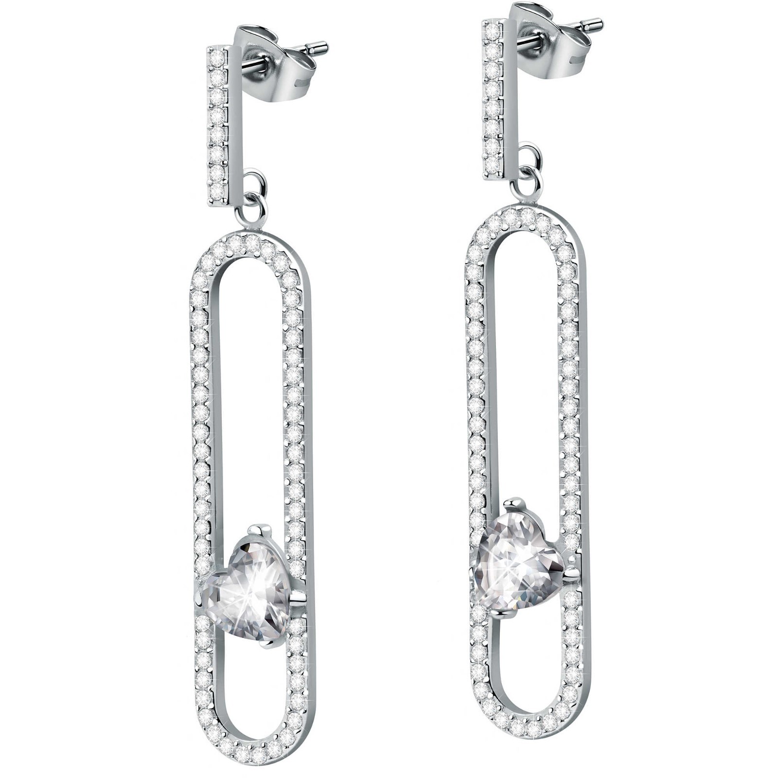 Orecchini Donna Morellato 1930 SATP04 Acciaio con Zirconi e Cuore