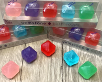 5-Er Set Seife In KräFtigen Edelstein - Farben...Ca. 3X4Cm In Geschenke - Box..