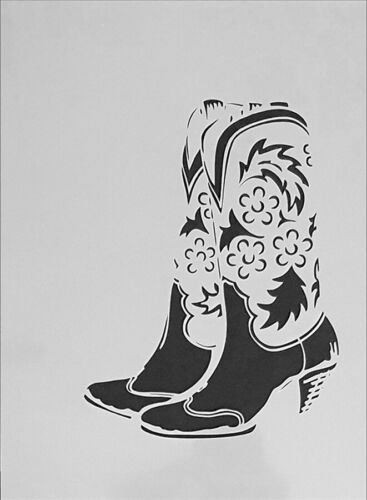 Schablone für Wände-Airbrush-Basteln-Vintage-DIY-Cowboystiefel-Schuhe #1272 - Bild 1 von 1