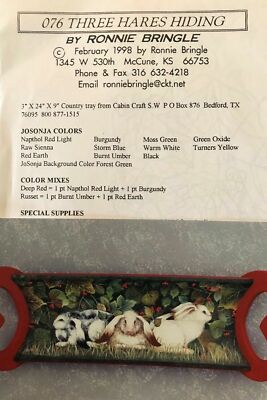 Vintage Tole Pattern Packet: Three Hares Hiding 076 by Ronnie Bringle