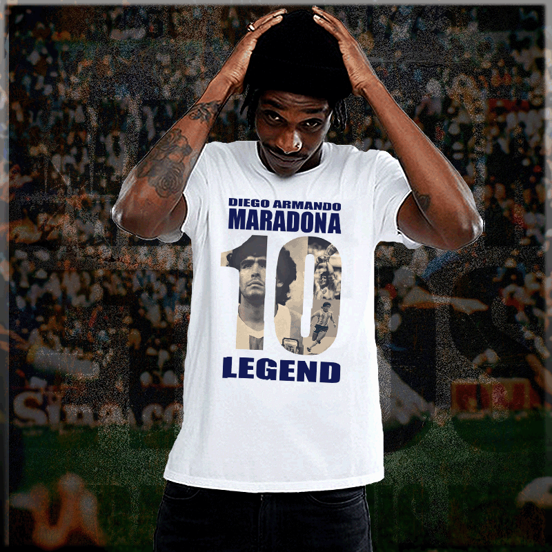 Soccer T-Shirt Diego Maradona Argentina Football Legend S-3XL