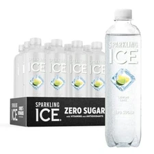 Sparkling Ice Lemon Lime Sparkling Water Zero Sugar Flavored Water with Vitam...