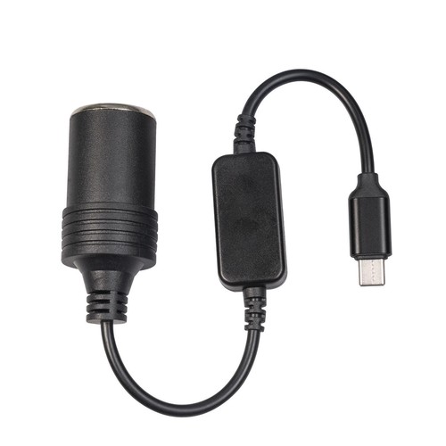USB C to 12V Cigarette Lighter Adapter Black USB C Male to 12V Adapter 5.9ft - Picture 4 of 5