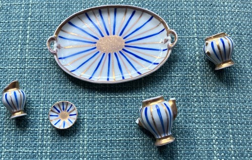 Miniature Antique Continental Porcelain Tea Tray With Pieces - Picture 7 of 8