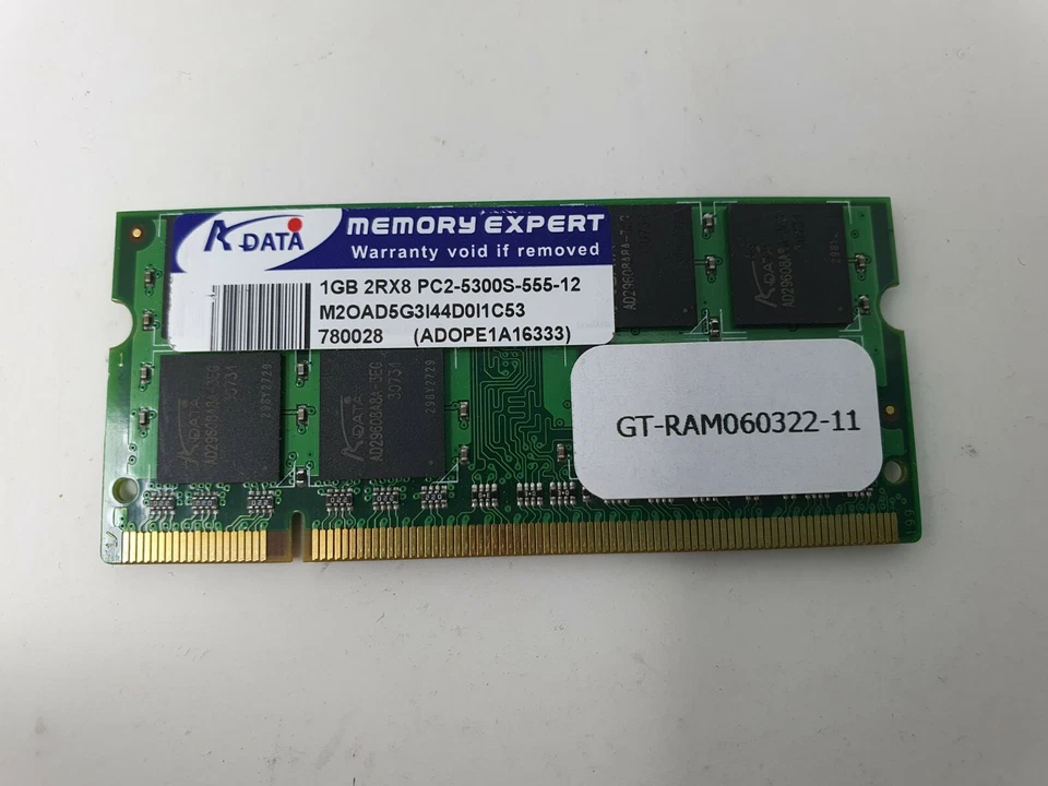 TOSHIBA SATELLITE PRO A300 RAM 1GB DDR2 PC2-5300S ADATA M2OAD5G3I44D0I1C53 - Image 3 of 4