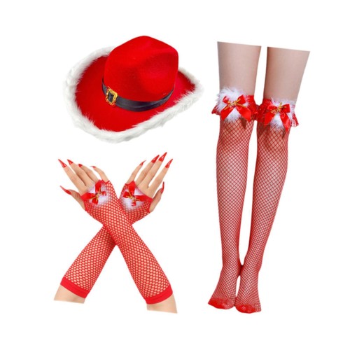 Christmas Cowboy Hat Chic Comfortable Long Fingerless Dress Gloves for Women - Picture 4 of 5