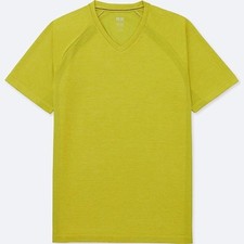 UNIQLO Dry-Ex SS Athletic Fitness V-Neck Mesh T-Shirt 2018 Men's M GREEN NWT 