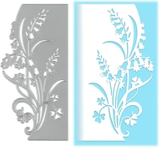 Flower Leaf Metal Die Cuts, Lily of the Valley Lace Bells Edge Cutting Dies Cut