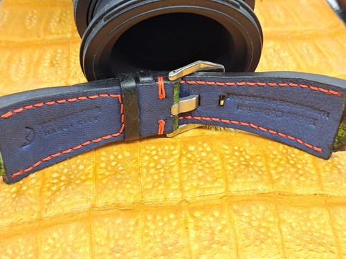 24mm/24mm Exotic Leather Watch Band Vintage Minimalist Design Bespoke - Picture 9 of 10