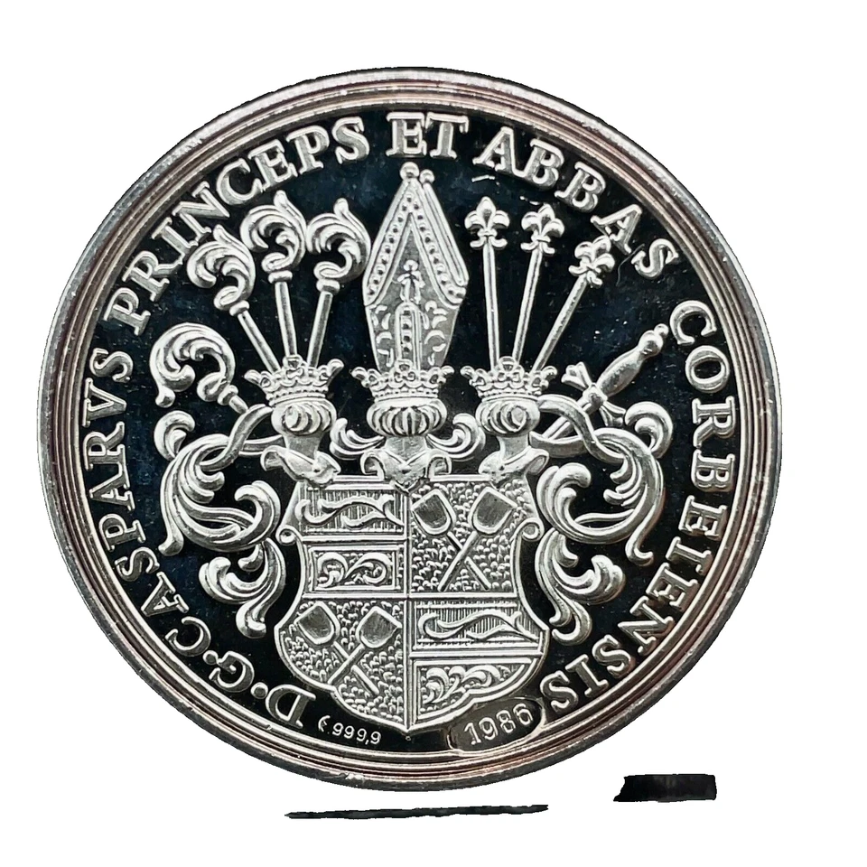 German State Abbey of Corvey 24 Mariengroschen "1753" Restrike 1986 Silver Proof - Image 2 of 4