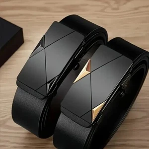 New Stylish PU Leather Belt for Men Auto Buckle for Daily, Work Party & Business